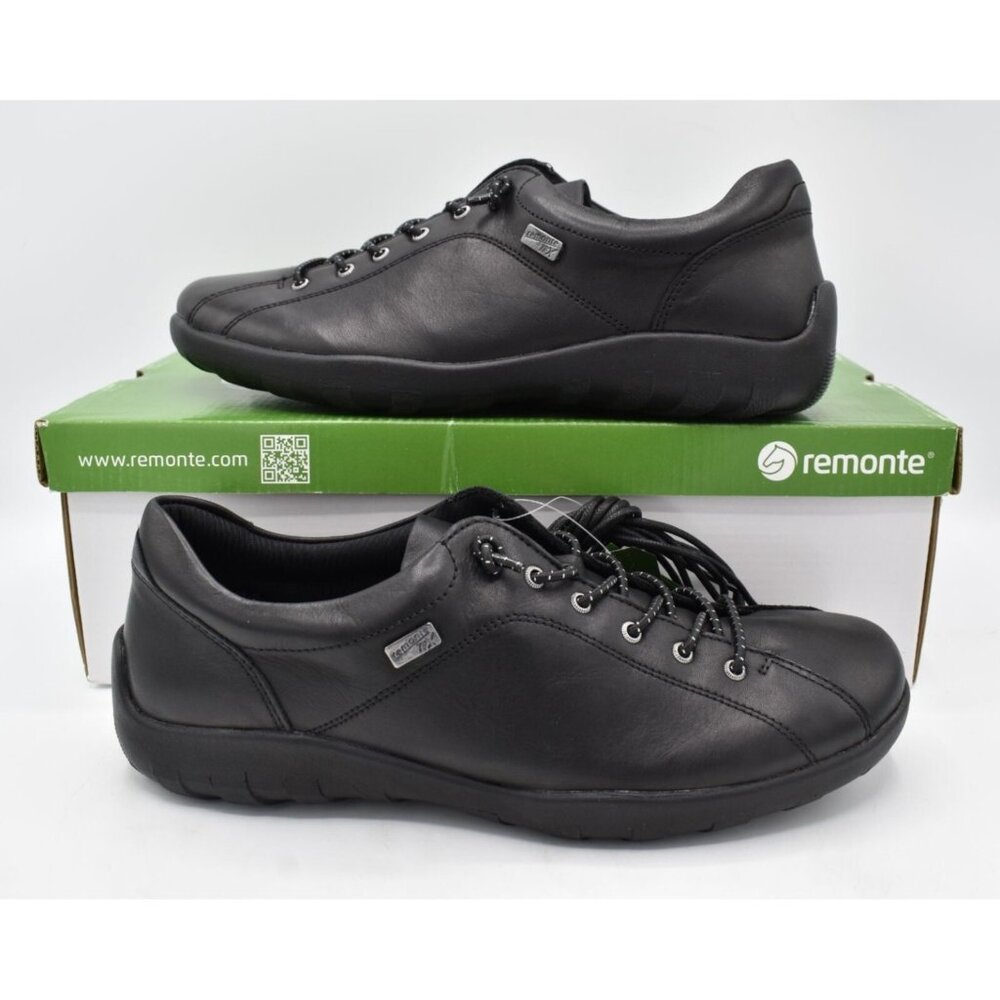 Remonte Liv 15 Sneaker Womens 8.5 EU 40 Black New Leather Casual Lace Up